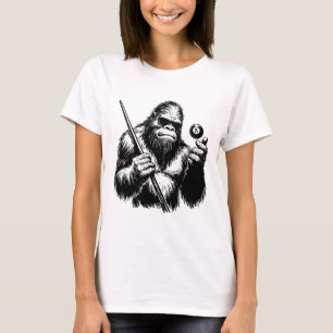 Bigfoot Billiards Player - Funny Sasquatch Billiar T-Shirt