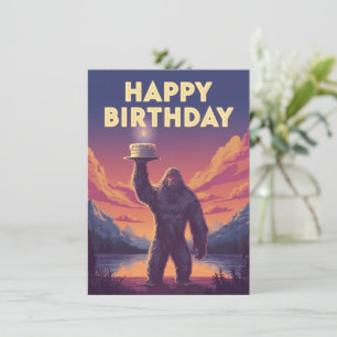BigFoot Birthday Cryptozoology Art Weird Funny  Card