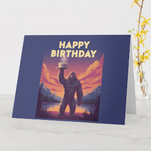 BigFoot Birthday Cryptozoology Art Weird Funny  Card
