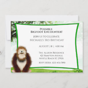 Bigfoot Birthday Party Invitation