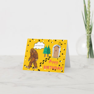 Bigfoot Birthday Silly Funny Folding Card