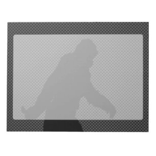 Bigfoot Black Silhouette Carbon Fibre Style Notepad