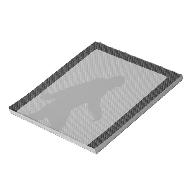 Bigfoot Black Silhouette Carbon Fibre Style Notepad (Rotated)