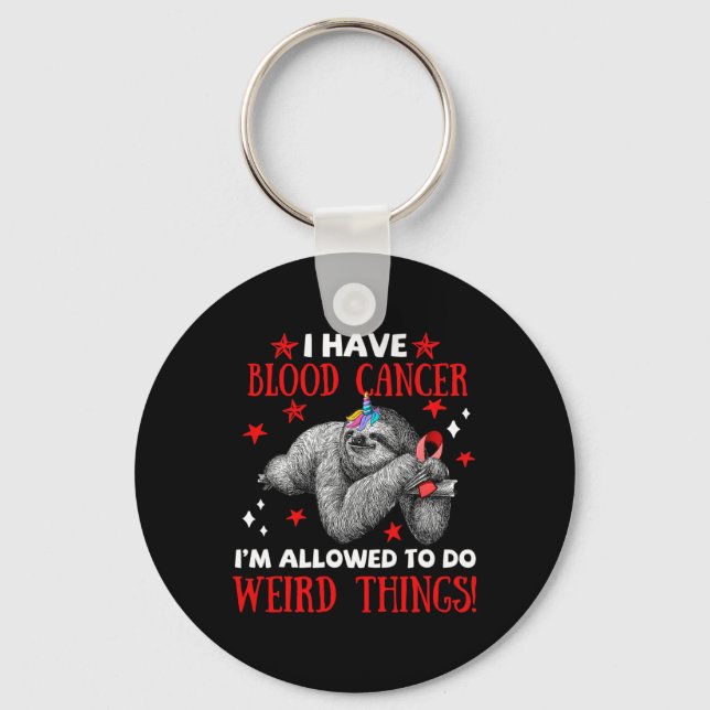 bigfoot blood cancer awareness apparel i allow to  key ring (Front)