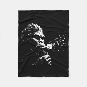 Bigfoot Blowing Dandelion Vintage Sasquatch Men Fleece Blanket