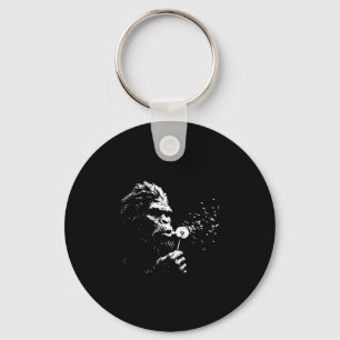 Bigfoot blowing dandelion vintage sasquatch men key ring