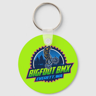 Bigfoot BMX Green Keychain (Pink Outline)