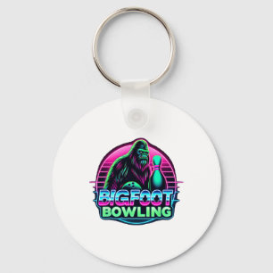 Bigfoot Bowling Funny Sasquatch Bowler Alley Pin G Key Ring