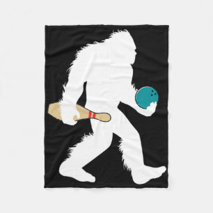 Bigfoot Bowling Funny Sport Lane Sasquatch Bowler Fleece Blanket