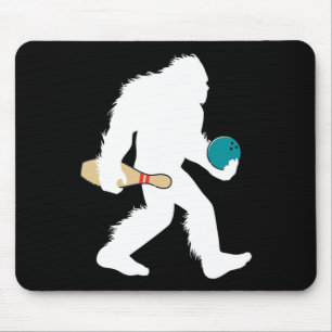 Bigfoot Bowling Funny Sport Lane Sasquatch Bowler Mouse Pad