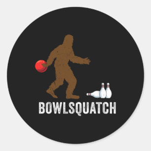 Bigfoot Bowling Gift Sasquatch Gifts Bowler Byll P Classic Round Sticker