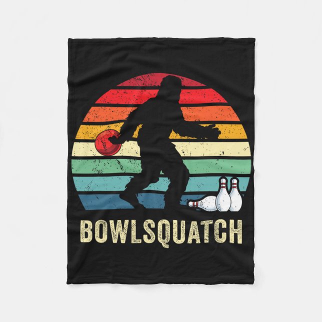 Bigfoot Bowling Gift Sasquatch Gifts Bowler Byll P Fleece Blanket (Front)