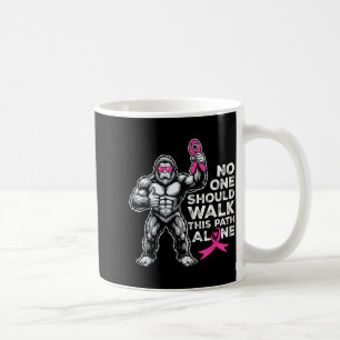 Bigfoot breast cancer awareness kids men women coffee mug
