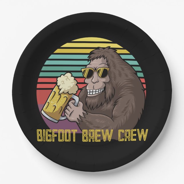 Bigfoot Brew Crew Paper Plates (Front)