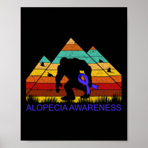 Bigfoot bring ALOPECIA AWARENESS ribbon Fun  Poster