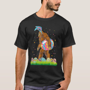 Bigfoot Bunny Egg Basket Easter Day Boys Kids Sasq T-Shirt