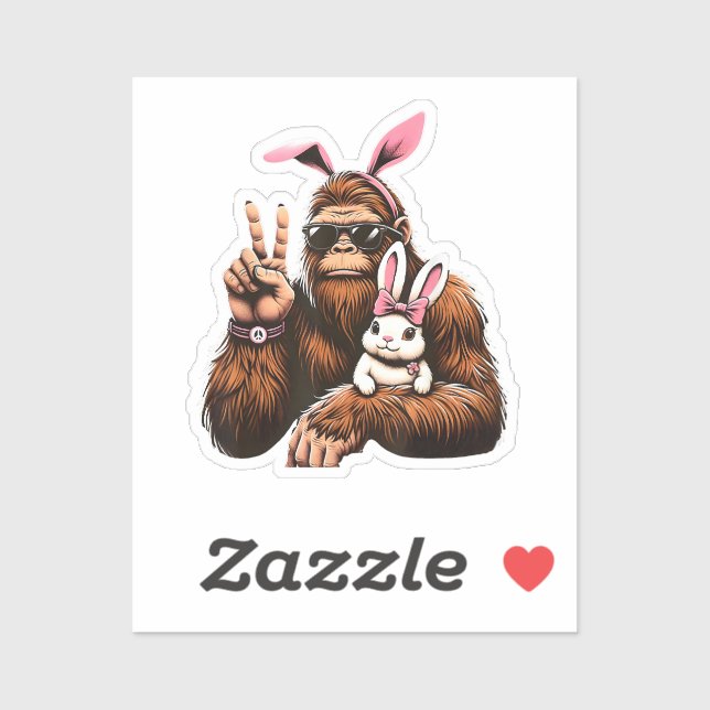 Bigfoot Bunny Funny Easter Day Sasquatch (Sheet)