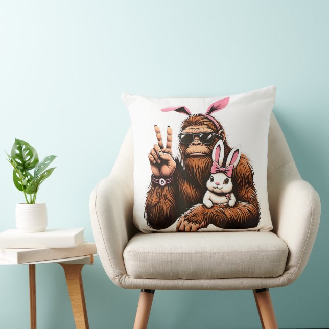 Bigfoot Bunny Funny Easter Day Sasquatch Cushion (Chair)