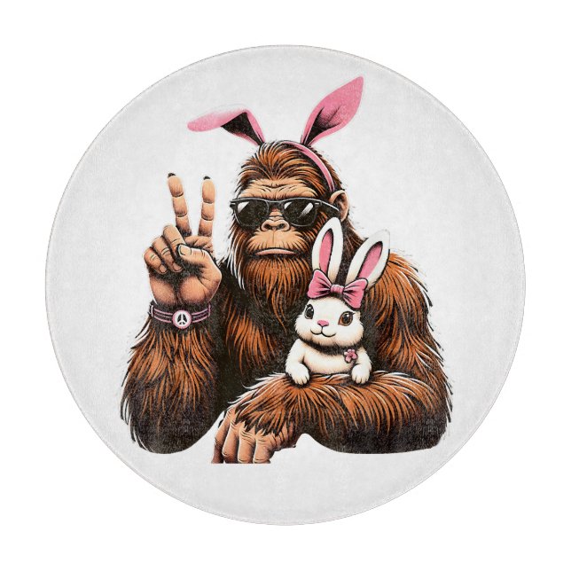 Bigfoot Bunny Funny Easter Day Sasquatch Cutting Board (Front)
