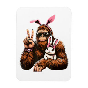 Bigfoot Bunny Funny Easter Day Sasquatch Magnet