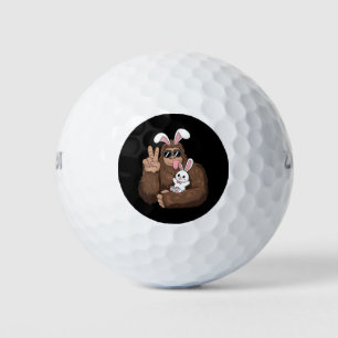 Bigfoot Bunny Rabbit Funny Easter Day Sasquatch Golf Balls