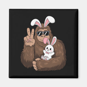 Bigfoot Bunny Rabbit Funny Easter Day Sasquatch Magnet