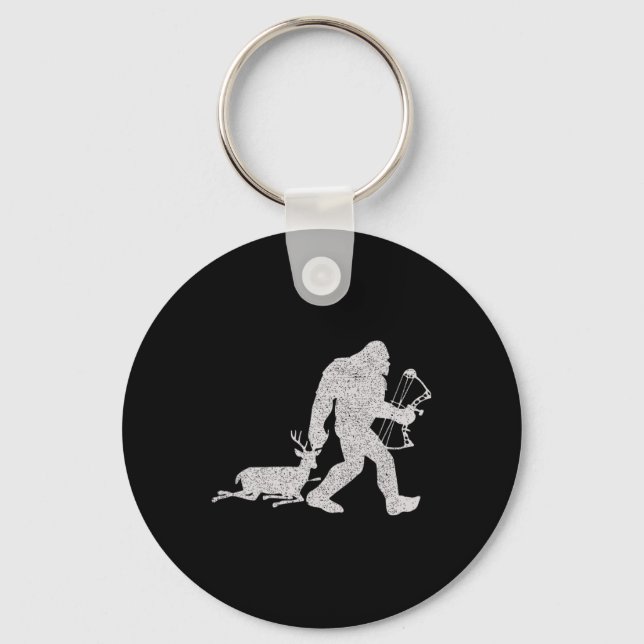 Bigfoot Bygs A Deer Big Foot Deer Bow Hunting  Key Ring (Front)