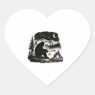 Bigfoot Campfire SUV Easter Egg Decal Heart Sticker
