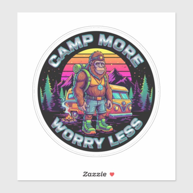 Bigfoot Camping-Camp More Worry Less (Sheet)