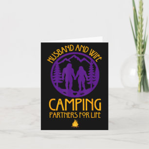 Bigfoot Camping Couple Husband Wife Partners Life Card