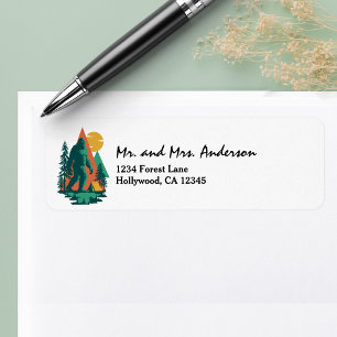 BigFoot Camping Forest Mountains Custom Address Return Address Label