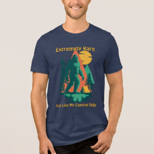 BigFoot Camping Forest Mountains Funny Birthday Tri-Blend Shirt