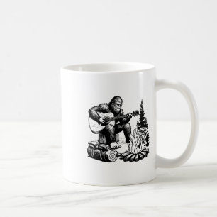 Bigfoot Camping Smore Rock Bigfoot Playing Guitar  Coffee Mug