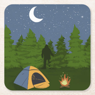 BigFoot Camping Square Paper Coaster