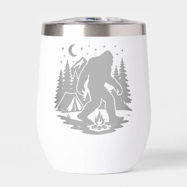 Bigfoot Camping Wine Tumbler (Front)