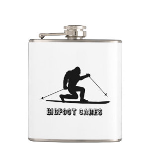 Bigfoot Cares Telemark Skiing Hip Flask