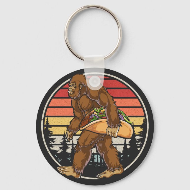Bigfoot Carrying Taco Basic Button Key Ring (Front)