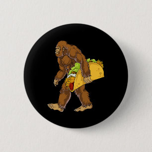 Bigfoot Carrying Taco Funny Cinco De Mayo Boys Men 6 Cm Round Badge