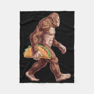 Bigfoot Carrying Taco Funny Cinco De Mayo Boys Men Fleece Blanket