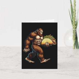Bigfoot Carrying Taco Funny Cinco De Mayo Men Boys Card