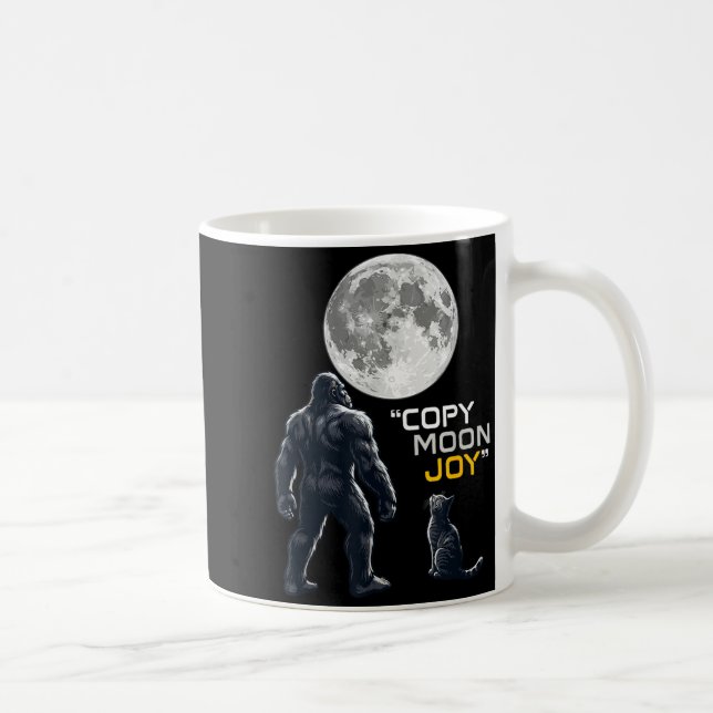 Bigfoot Cat Lover Copy Moon Joy Cryptid Funny Coffee Mug (Right)