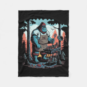 Bigfoot Chef Grill Bbq Master Byrbecue Fleece Blanket