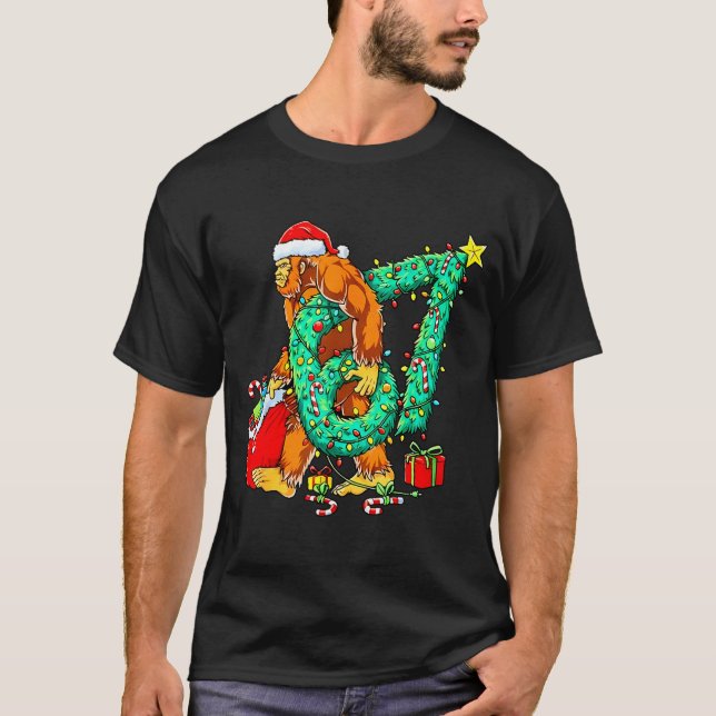 Bigfoot Christmas 67 Funny Meme Six Seven Xmas Boy T-Shirt (Front)