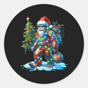 Bigfoot Christmas Christmas Tree Xmas Sasquatch Classic Round Sticker