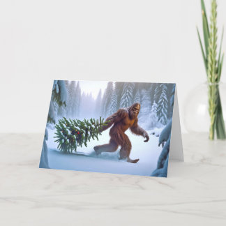 BIGFOOT CHRISTMAS - DECORATED TREE HOLIDAY CARD