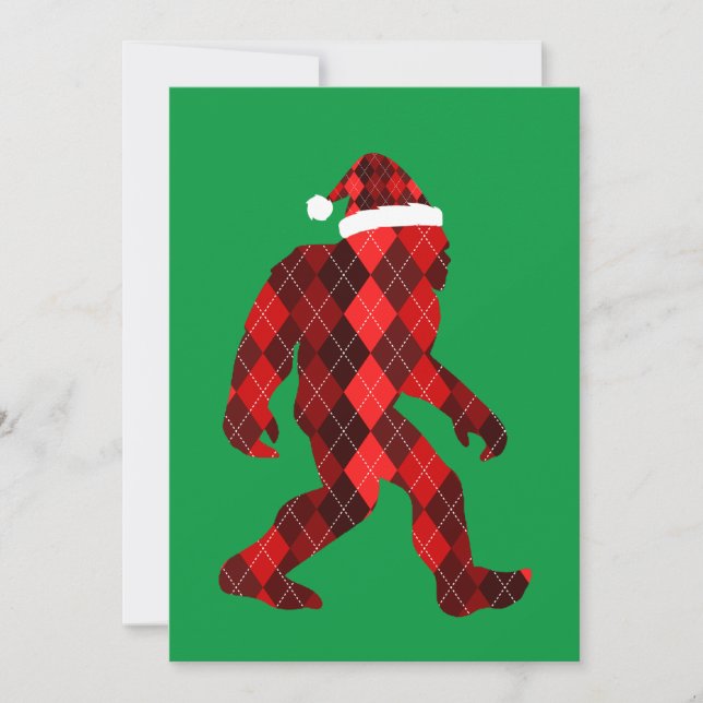 Bigfoot Christmas - Funny Christmas  Invitation (Front)