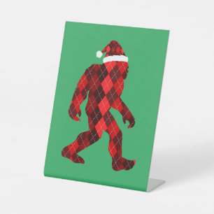 Bigfoot Christmas - Funny Christmas Pedestal Sign