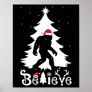 Bigfoot Christmas Gifts For Men Boys Girls Fun Chr Poster
