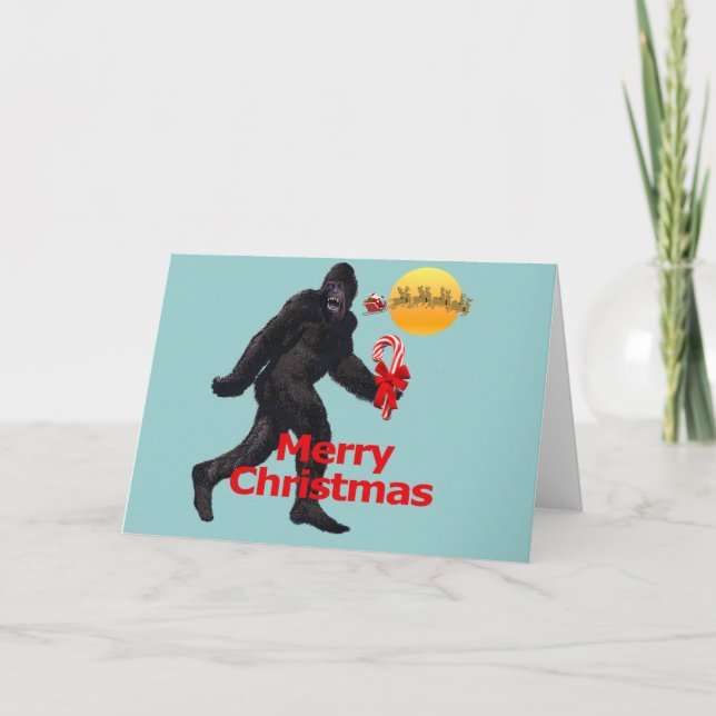 Bigfoot Christmas Holiday Card (Front)