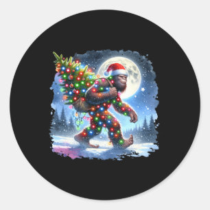 Bigfoot Christmas Holiday Sasquatch Xmas 1 Classic Round Sticker